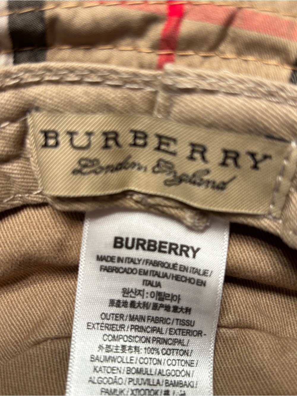 Burberry London Classic Vintage Check Bucket Hat with Embroidered Logo - Picture 12 of 12